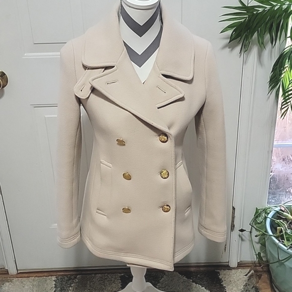 J.Crew Nello Gori Majesty Stadium Cloth Double Breast PeaCoat Size 2